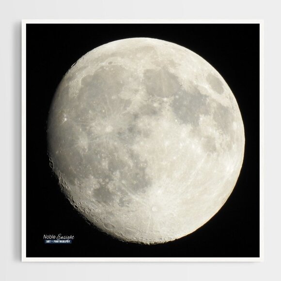 8x8 Full Moon Closeup Dark‎ Night Photography Art Print - Picture 1 of 5